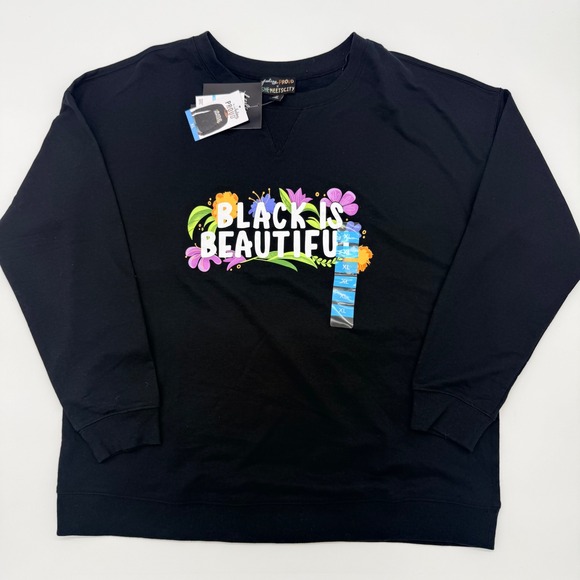Feeling Proud x SheMeetsCity Tops - Feeling‎ Proud x SheMeetsCity Black Is Beautiful Floral Sweatshirt XL New